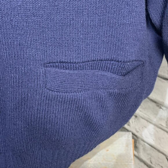 Vintage Jardi Wool Blend Navy Neon Green Knit Full Zip Ski Cadigan Sweater - Picture 3 of 14